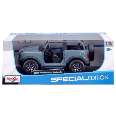 Метална количка, Maisto, Ford Bronco Badlands 2021, 1:18, Синя