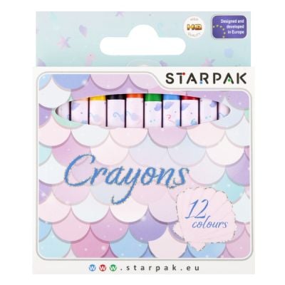 Цветни восъчни моливи, Starpak, Mermaid, 12 броя