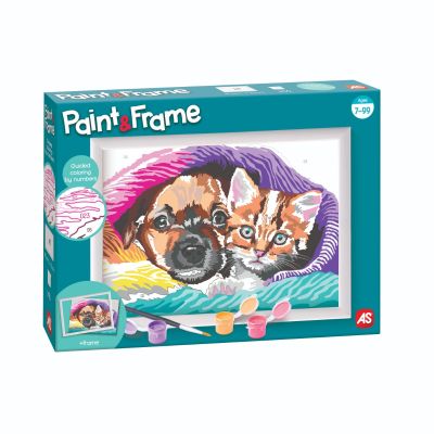Комплект за рисуване по номера, Happi Hobbi, Paint and frame, Сладко приятелство