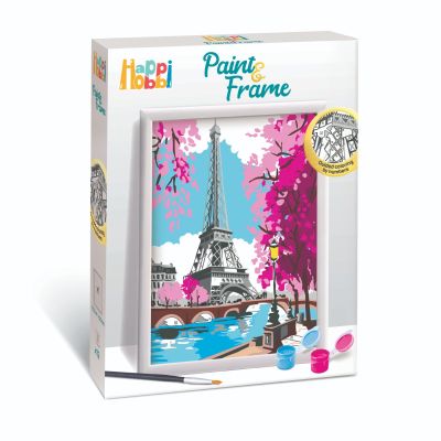 Комплект за рисуване по номера, Happi Hobbi, Paint and frame, Пролетен Париж