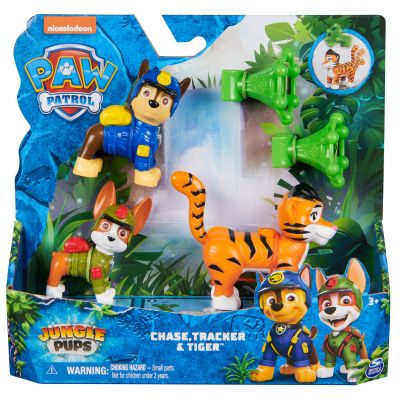 Комплект фигурки, Paw Patrol, Jungle Pups, Chase, Tracker и Tiger