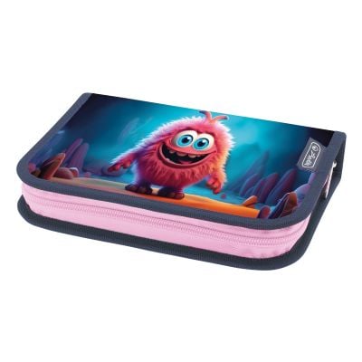 Необорудван моливник с едно отделение, Herlitz, Pink Monster