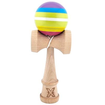 Дървена играчка за сръчност, Kendama X, Super Sticky, 18 см, Многоцветна