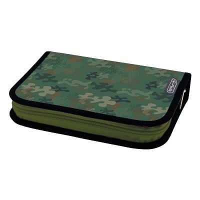 Оборудван моливник с едно отделение, Herlitz, Green Army, 34 части