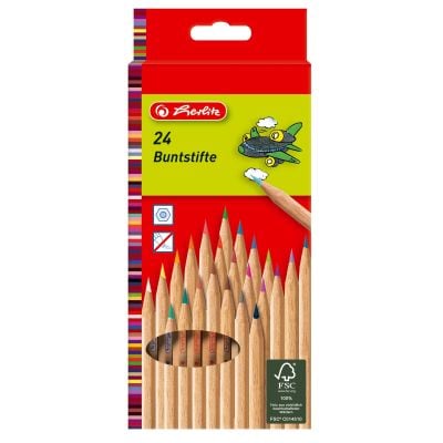 Комплект 24 шестоъгълни цветни молива Herlitz