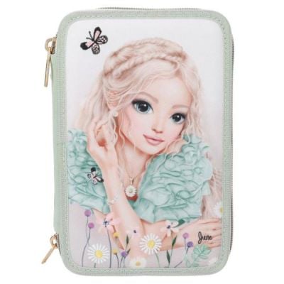 Оборудван моливник с три отделения, Depesche, TopModel Summer Feeling Embroidery