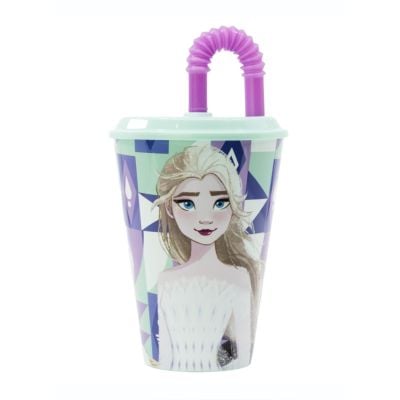 Чаша със сламка и капак, Stor, Frozen, 430 мл