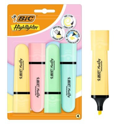Комплект 4 маркера с модулен връх, Bic, Пастел