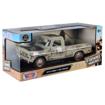 Метална количка, Motormax, Weathered Treasures, 1972 Ford F-100 Pickup, 1:24