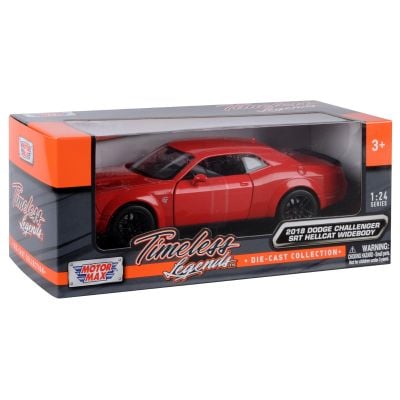 Метална количка, Motormax, 2018 Dodge Challenger SRT Hellcat Widebody, 1:24