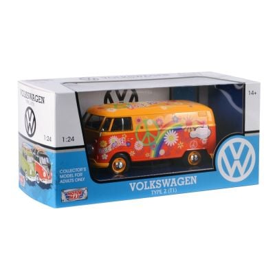 Ван Motormax, Volkswagen Type 2 T1 Flower Power, Оранжев, 1:24