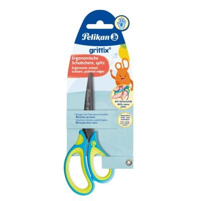 Ножица Griffix за десничари, Herlitz, Neon fresh, 15 см