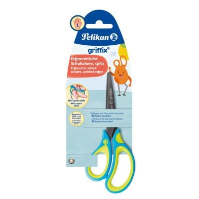 Ножица Griffix за левичари, Herlitz, Neon fresh, 15 см