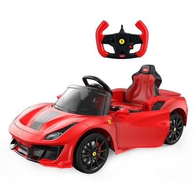 Електрическа кола Rastar, Ferrari 488 Pista, 12 V, Червена