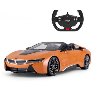 Количка с дистанционно управление, Rastar, BMW I8 Roadster, 1:12, Oранжева