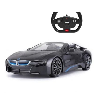 Количка с дистанционно управление, Rastar, BMW I8 Roadster, 1:12, Черна