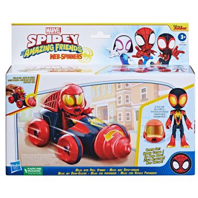 Комплект фигурка с количка, Spidey, Miles и Drill Spinner, F72535