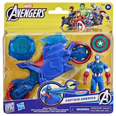 Фигурка с мотоциклет и щит, Marvel Avengers, Captain America, 10 см, G0889