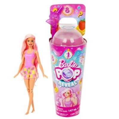Кукла с аксесоари Barbie, Color Pop Reveal Fruit, Ягода и Лимон, 8 изненади, HNW41