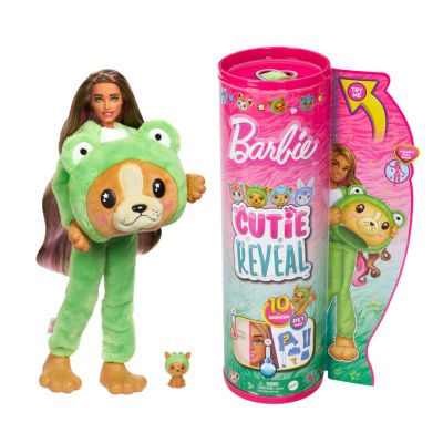 Кукла Barbie, Кутия Reveal, Кученце Жабка, 10 изненади, HRK24