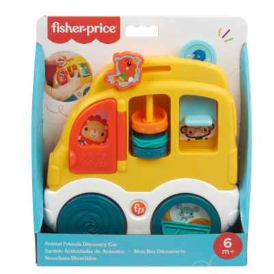 Играчка с активности, Fisher-Price, Animal Friends Discovery, Количка, HXK33