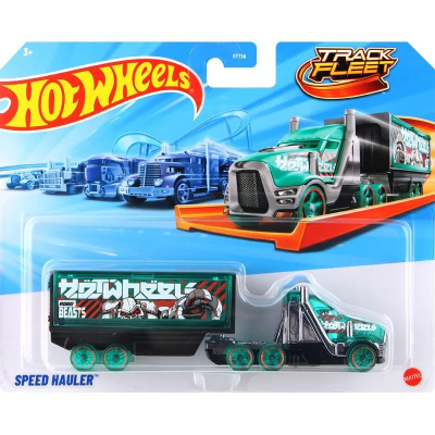 Комплект камион с ремарке, Hot Wheels, Track Fleet, Speed Hauler, JCM66