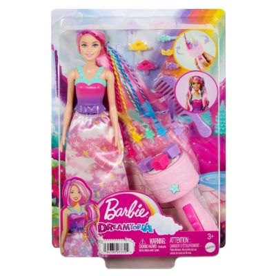 Кукла с аксесоар за коса, Barbie Dreamtopia Twist n Style, JCW55