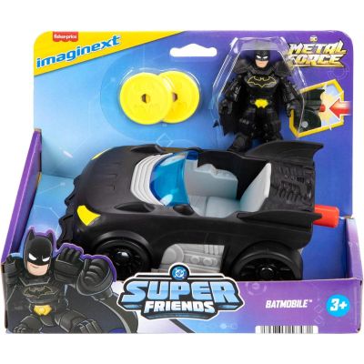 Комплект кола Batmobil и фигурка на Batman, Imaginext, DC Metal Force, Super Friends, JFJ68