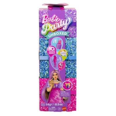 Кукла Barbie Party Unboxed, Glam Pink Curvy, 10 изненади, JFY67