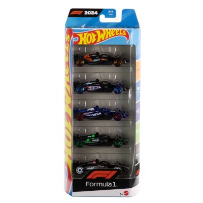 Комплект от 5 метални колички, Hot Wheels, Formula 1, 1:64, JGF58