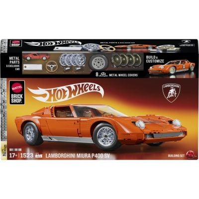 Комплект за строене и количка Brick Shop, Hot Wheels, '71 Lamborghini Miura P400 SV, JHF61