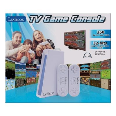 Телевизионна конзола с 250 игри и 2 wireless контролера, Lexibook, 32-Bit Graphics