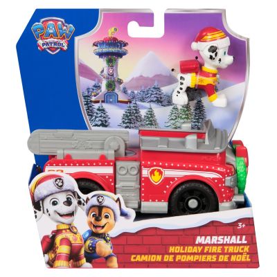 Количка с фигурка, Paw Patrol, Marshall Holiday Fire Truck, 20153732