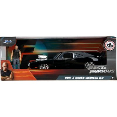 Комплект количка и фигурка, Jada, Fast And Furious, Dodge Charger 1970 и Dominic Toretto.