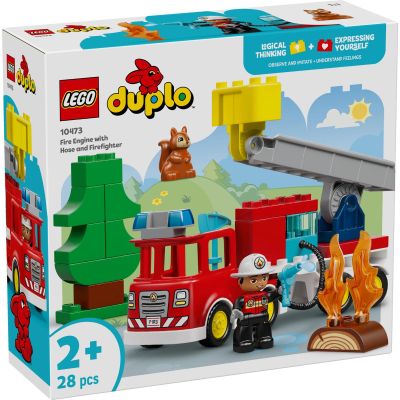 LEGO® DUPLO - Пожарна кола с маркуч и пожарникар (10473)