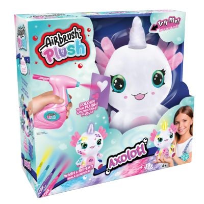 Плюшена играчка за оцветяване, Airbrush Plush, Light Up, Аксолотъл
