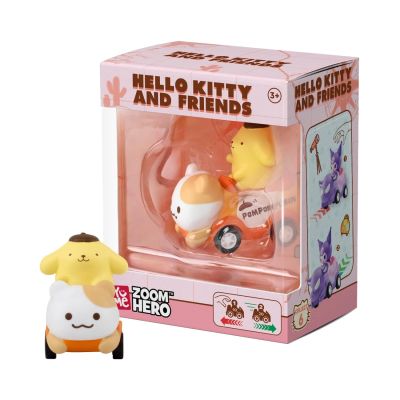 Фигурка с превозно средство, Yume, Hello Kitty and Friends, Zoom Hero S1, Pompompurin