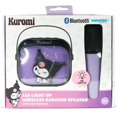 Караоке комплект с високоговорител и безжичен микрофон, OTL, Kuromi, Popsing LED Light Up
