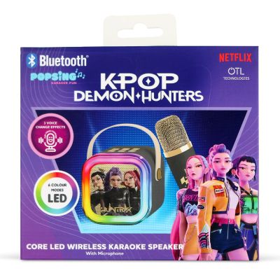 Безжична тонколонка с 1 микрофон, OTL, K-Pop Demon Hunters PopSing, Черна