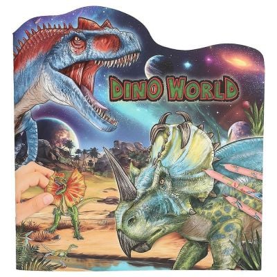 Книжка за оцветяване и стикери, Depesche, Dino World