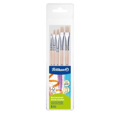 Комплект 5 четки с широк връх, Pelikan Starter, Серия 613F