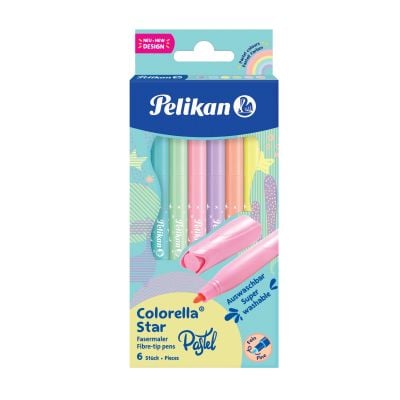 Комплект 6 флумастера Colorella Star, Herlitz, пастелни цветове, C302