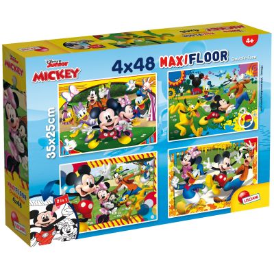 Подов пъзел 2 в 1 Lisciani, Mickey Mouse, Макси, 4 x 48 части