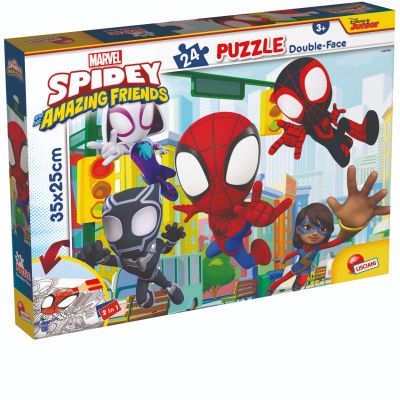 Пъзел 2 в 1 Lisciani Marvel Spidey и неговите невероятни приятели, M-Plus, 24 части