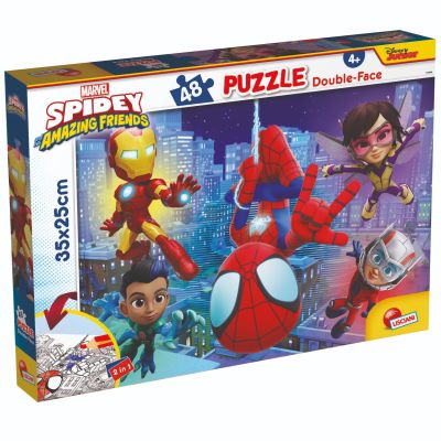 Пъзел 2 в 1 Lisciani Marvel Spidey и неговите невероятни приятели, M-Plus, 48 части