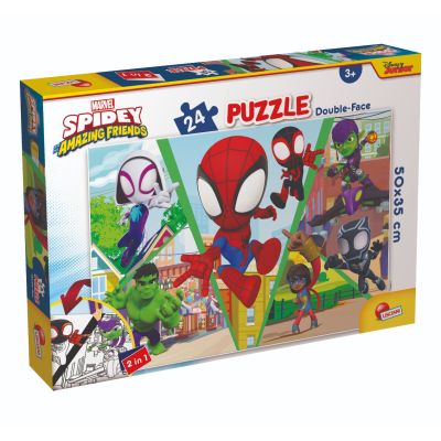 Пъзел 2 в 1 Lisciani Marvel Spidey и неговите невероятни приятели, Предизвикателството, Plus, 24 части