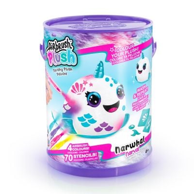 Плюшена играчка за оцветяване, Airbrush Plush, Squishy Plush, Нарвал