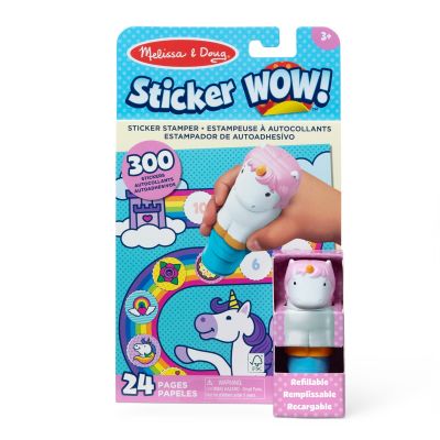 Комплект за занимания със стикери и печат, Melissa & Doug, Sticker WOW, Еднорог, 6074898
