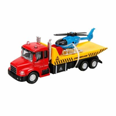 S00001637_CAMION_ELICOPTER 8680863016374 Комплект камион автовоз с хеликоптер, Maxx Wheels, 16см