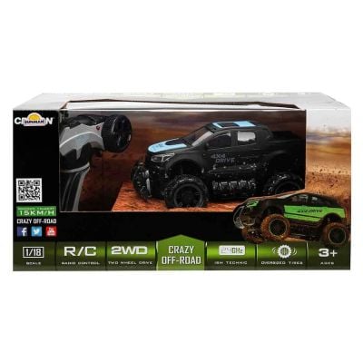 Високопроходим автомобил с дистанционно управление, Crazon, Crazy Off-Road, 1:18, Черно - син